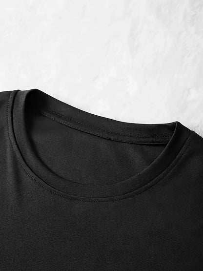 Women's Printed Crew Neck Bodycon Dress - Short Sleeve Easy Styling detail image - detail view 8