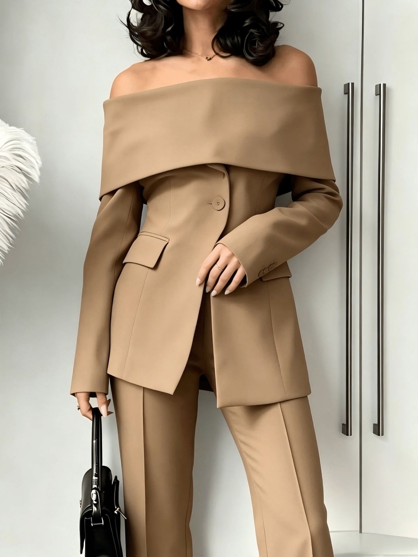 Women's Relaxed Button-Front Blazer detail image