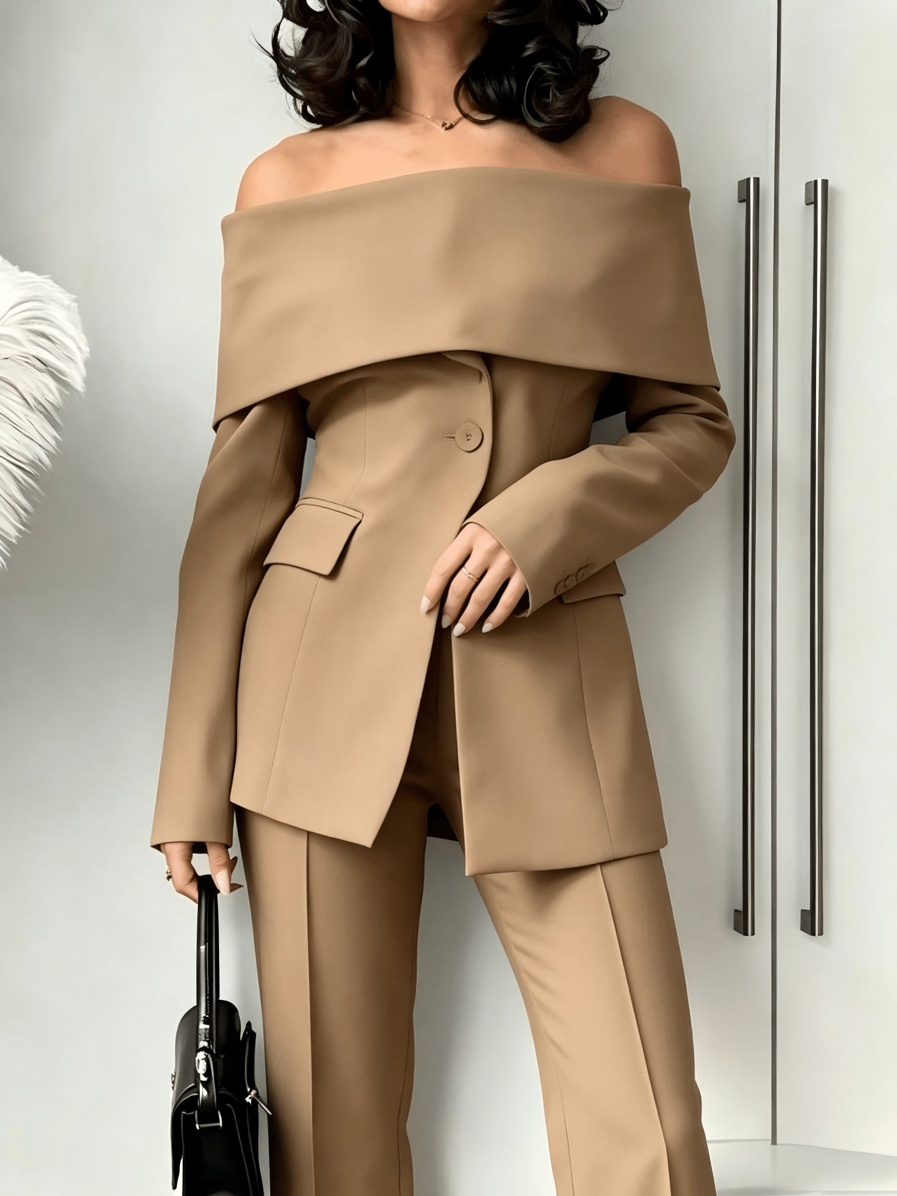 Women's Relaxed Button-Front Blazer detail image