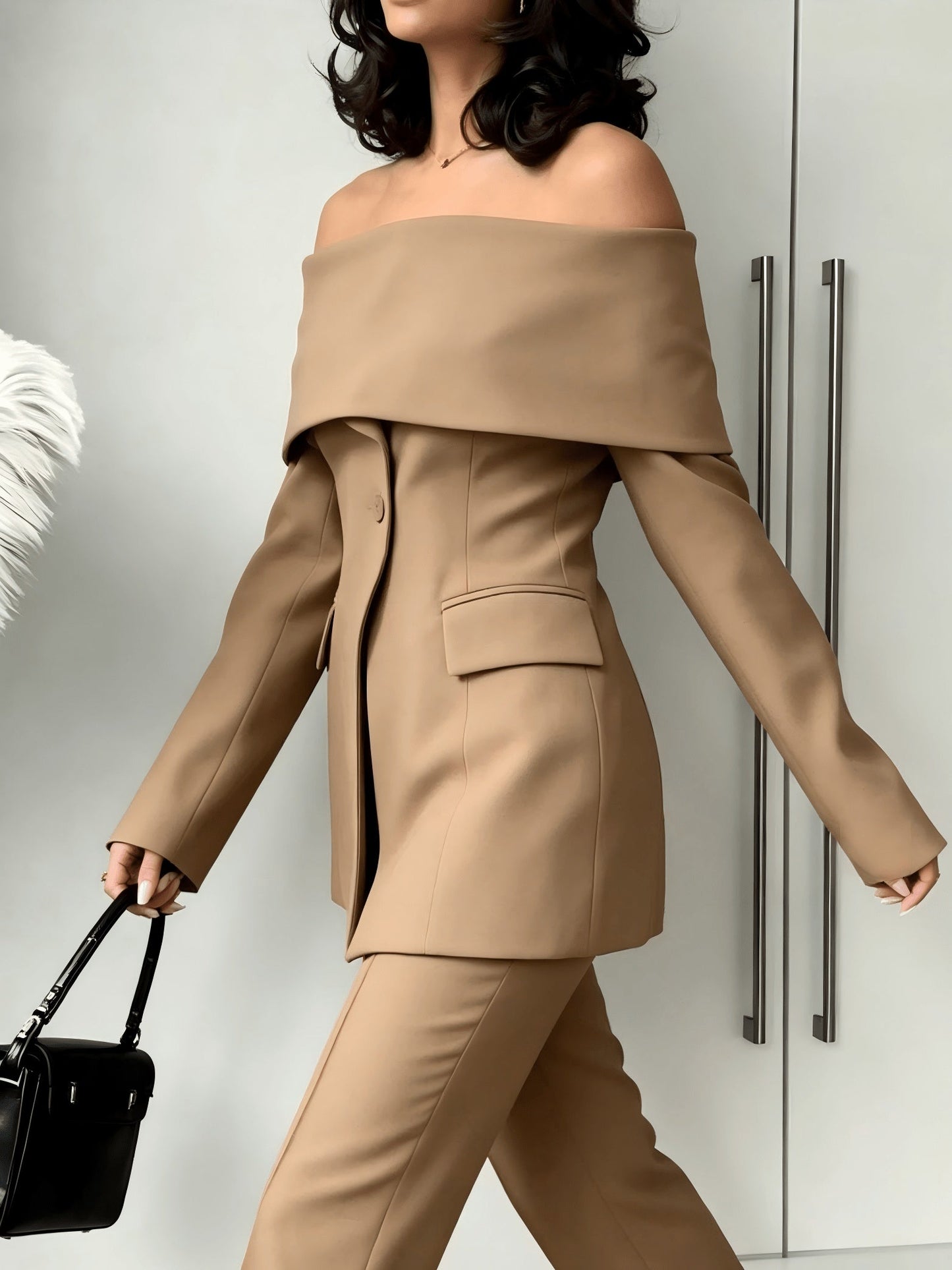 Women's Relaxed Button-Front Blazer detail image - detail view 8