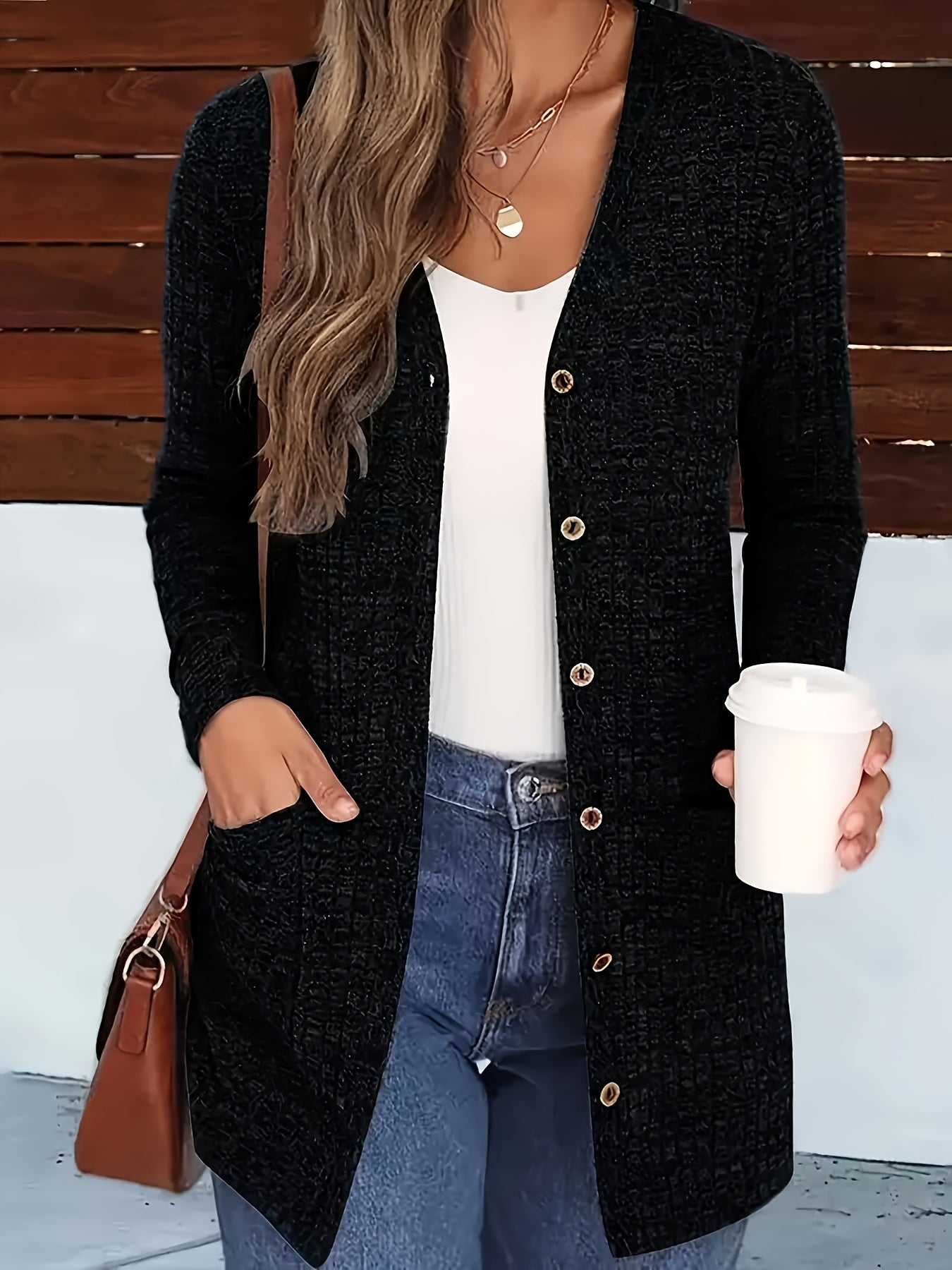 Women's Blue Lace Utility V-Neck Cardigan - product view 20