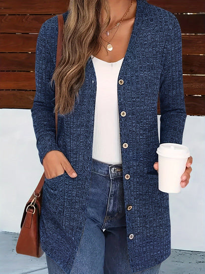 Women's Blue Lace Utility V-Neck Cardigan - product view 8