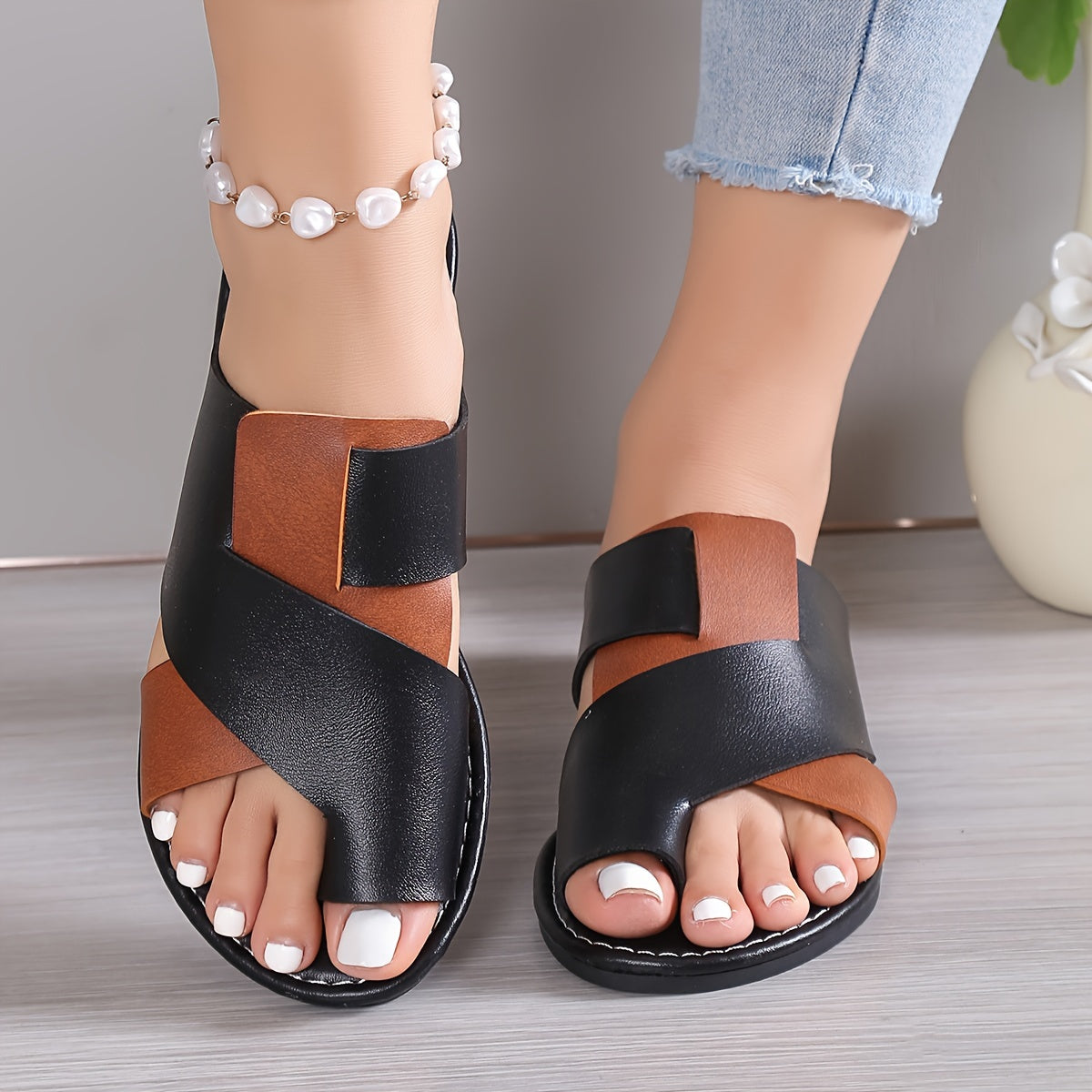 Women's Black&Brown Color Shoes - product view 1