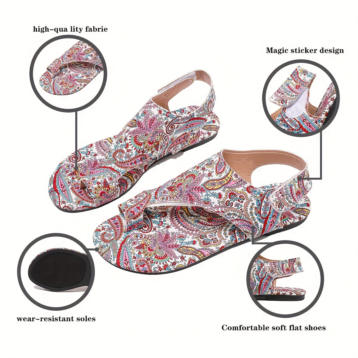Women's Red Printed Shoes - product view 5
