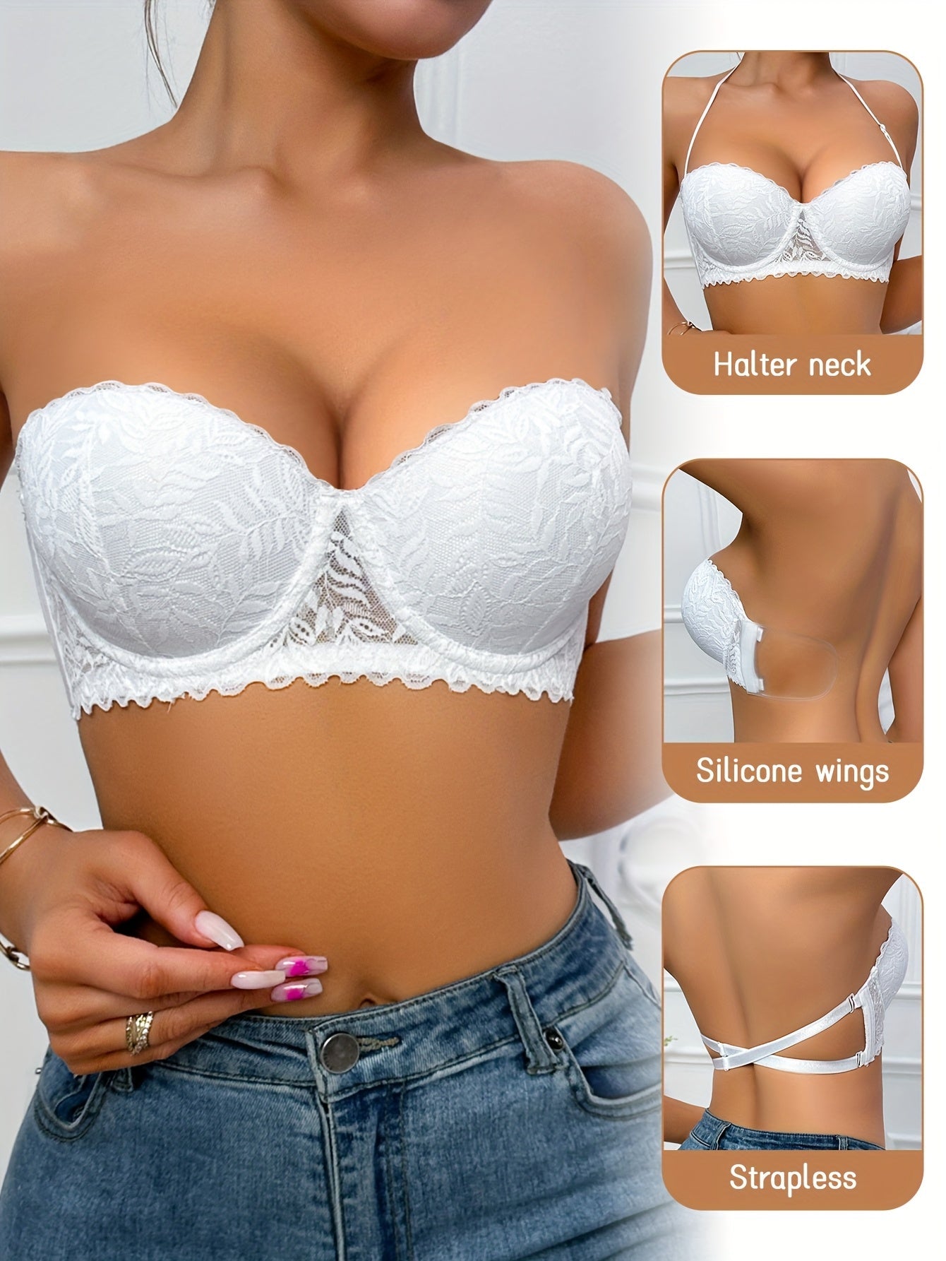 Women’s Seamless Bra - Lace Detail Comfort