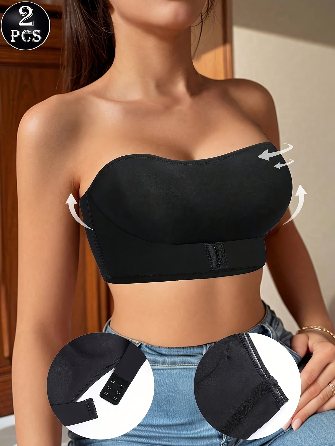 Women's Seamless Bralette - 2-Pack Removable Pads, Everyday Support