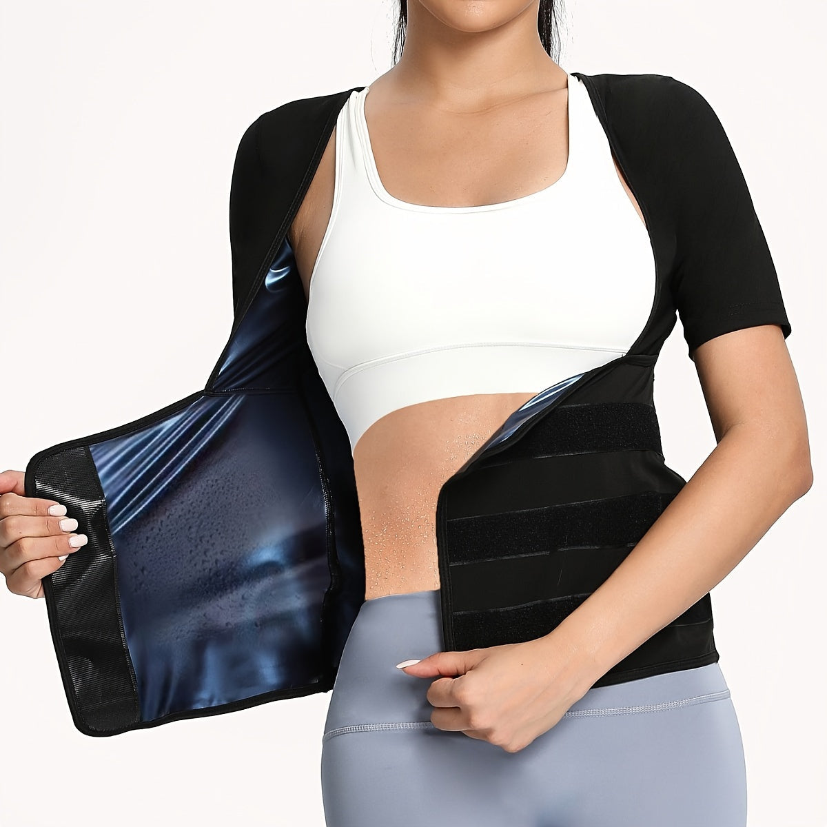 Women's Blue Polyester Short-Sleeve Top - product view 1