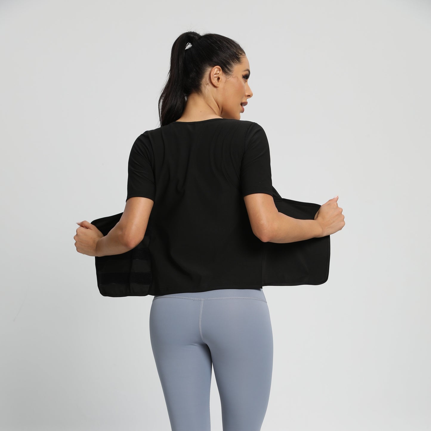 Women's Short Sleeve Shaping Top - Waist-Smoothing Stretch Design