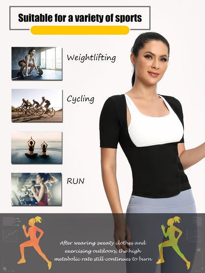 Women's Short Sleeve Shaping Top - Waist-Smoothing Stretch Design