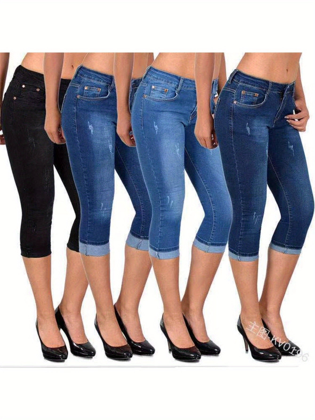 Women's Skinny Jeans - Elastic Waist Style 321765 detail image - detail view 5