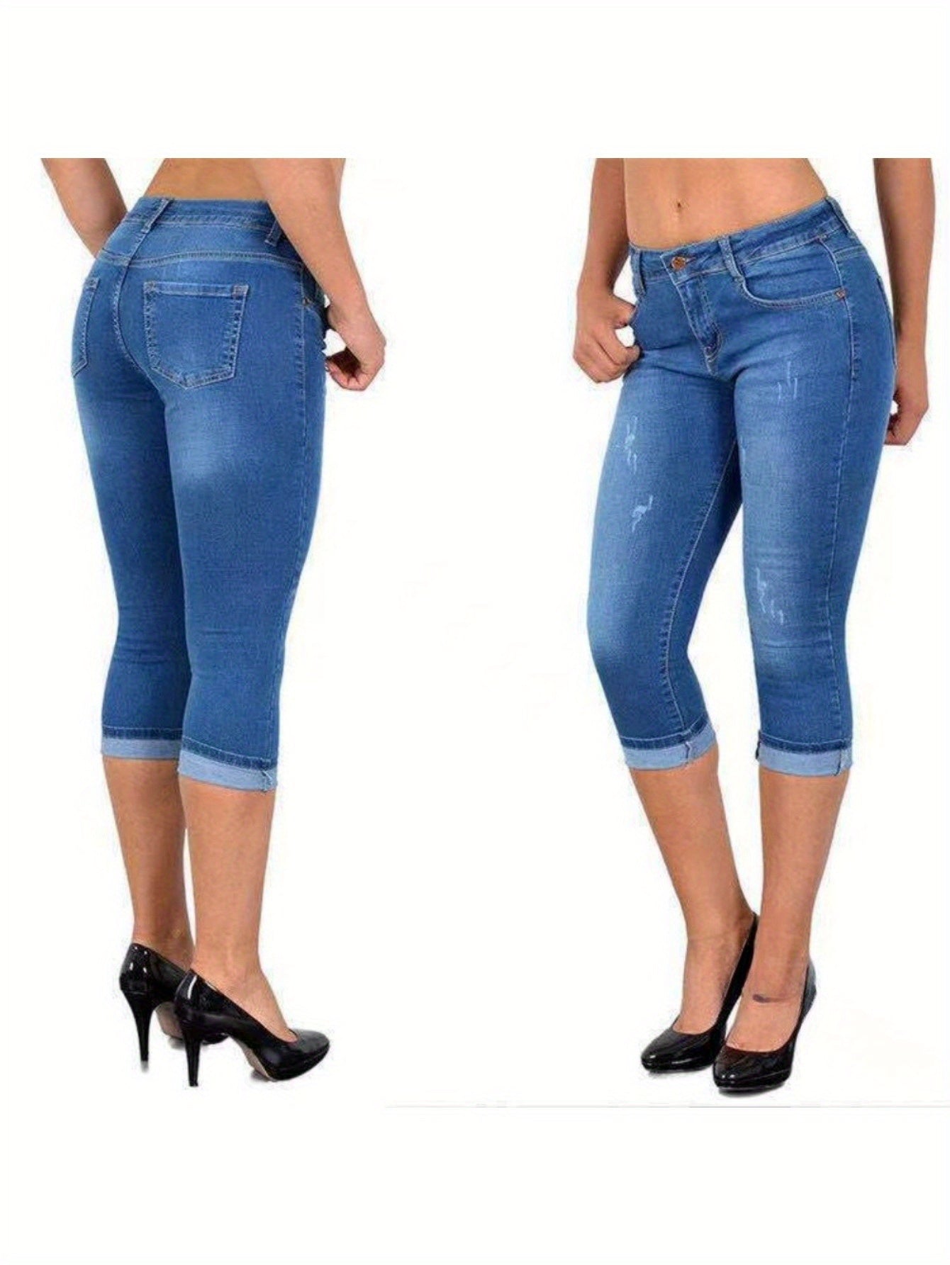 Women's Black Denim Slim-Fit Jeans - product view 15