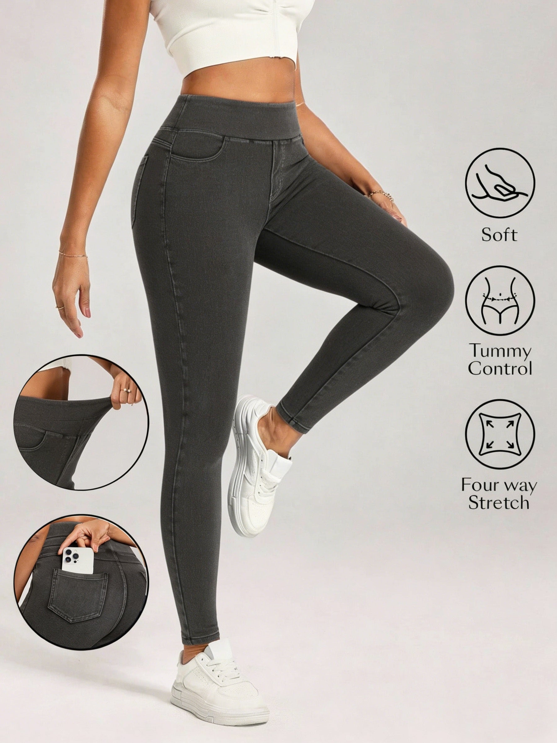 Women's Skinny Jeans - High-Waist Fit 085029 detail image - detail view 11