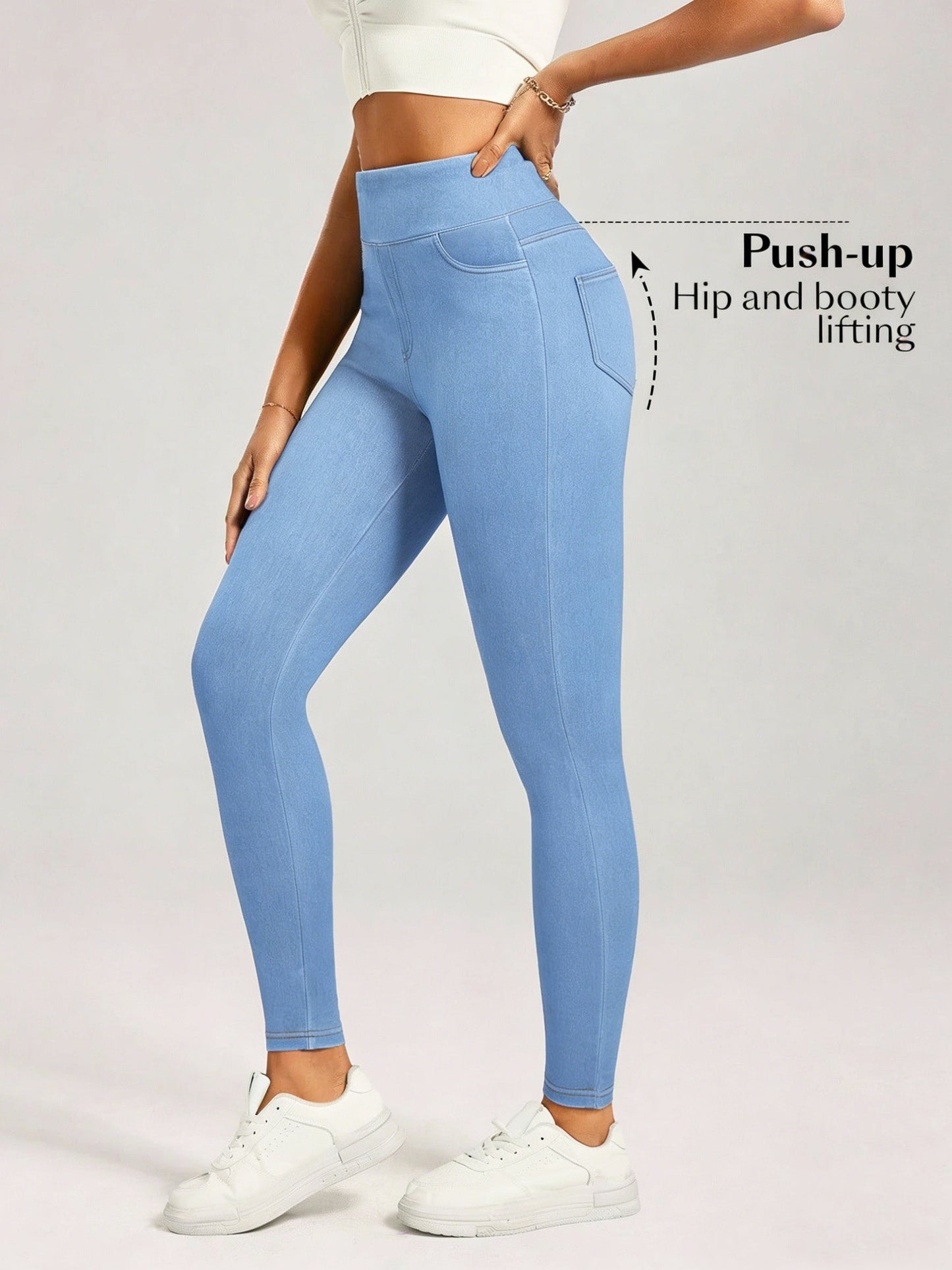 Women's Skinny Jeans - High-Waist Fit 085029 detail image - detail view 7