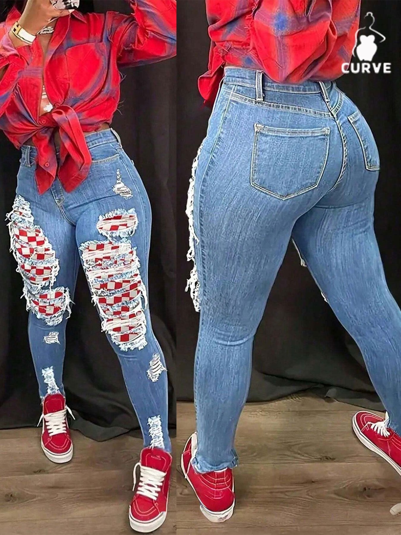 Women's Medium Blue Denim Jeans - product view 9