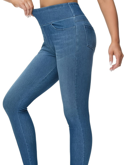 Women's Slim Fit Jeans - High Waist Four-Pocket Stretch detail image - detail view 11