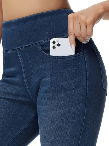 Women's Light Blue Denim High-Waist Slim-Fit Jeans - product view 13