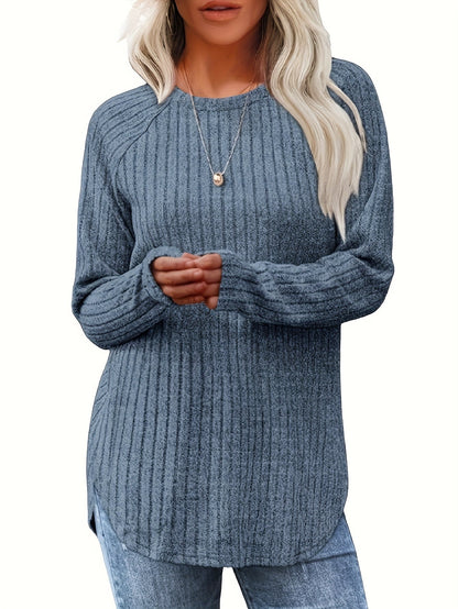 Women's Solid Color T-Shirt - Long Sleeve 479333 detail image - detail view 8
