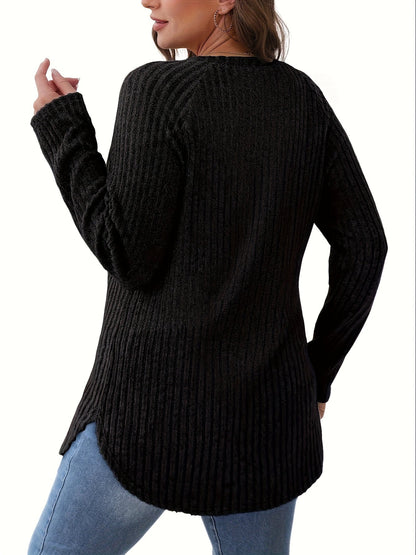 Women's Solid Color T-Shirt - Long Sleeve 479333 detail image - detail view 9