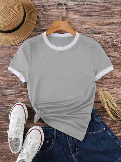 Women's Solid Color T-Shirt - Regular Fit 992677 detail image - detail view 5