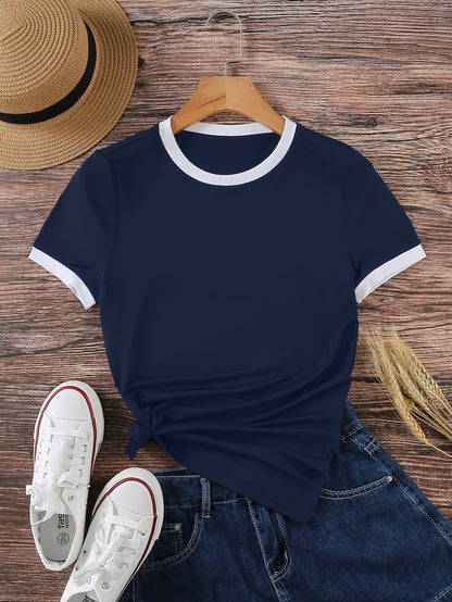 Women's Solid Color T-Shirt - Regular Fit 992677 detail image - detail view 6