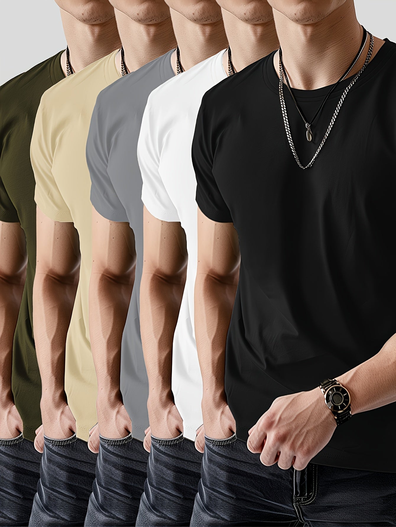 Women's Black+white+CHARCOAL+NATURAL+F Cotton T-Shirt - product view 4