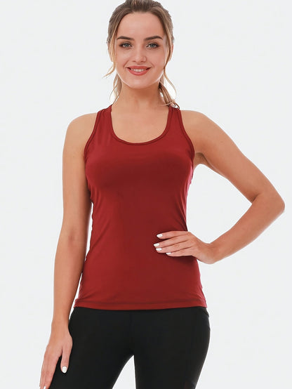 Women's Solid Color Tank Top - 5-Pack Crew Neck Sleeveless detail image - detail view 4