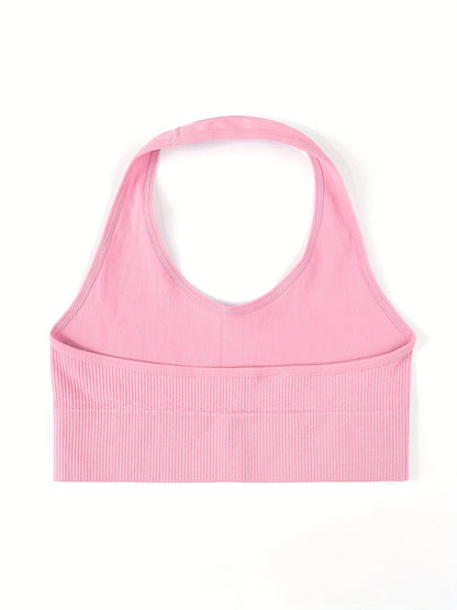 Women's Solid Color Tank Top - Halter Neck Sleeveless