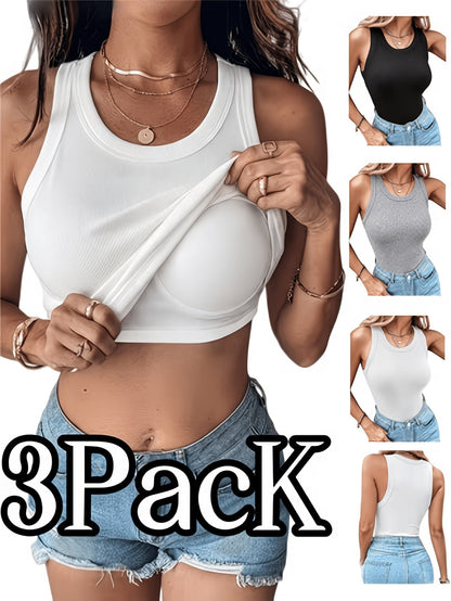 Women's Solid Color Tank Top - Sleeveless Style 3893