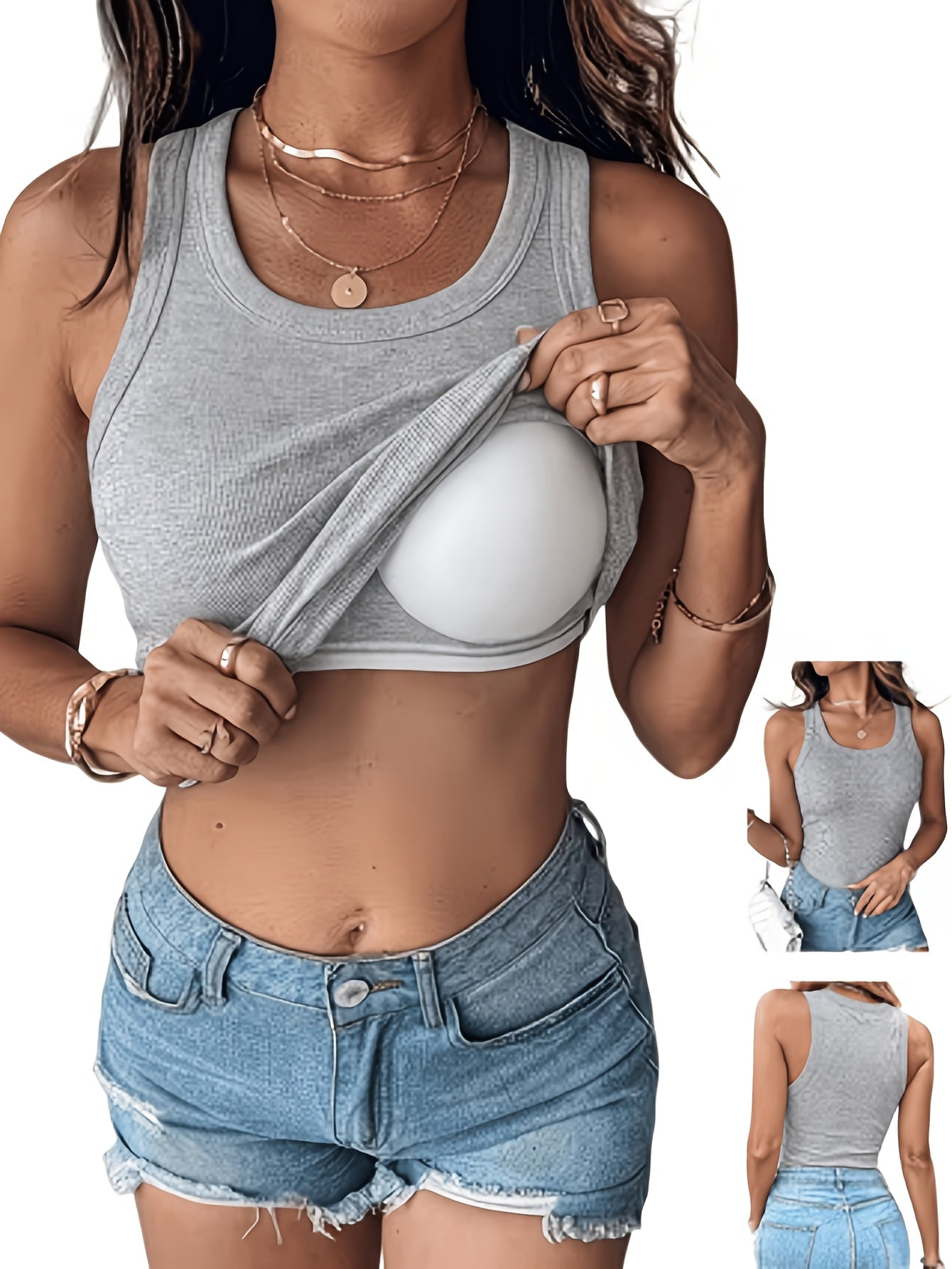Women's Solid Color Tank Top - Sleeveless Style 3893