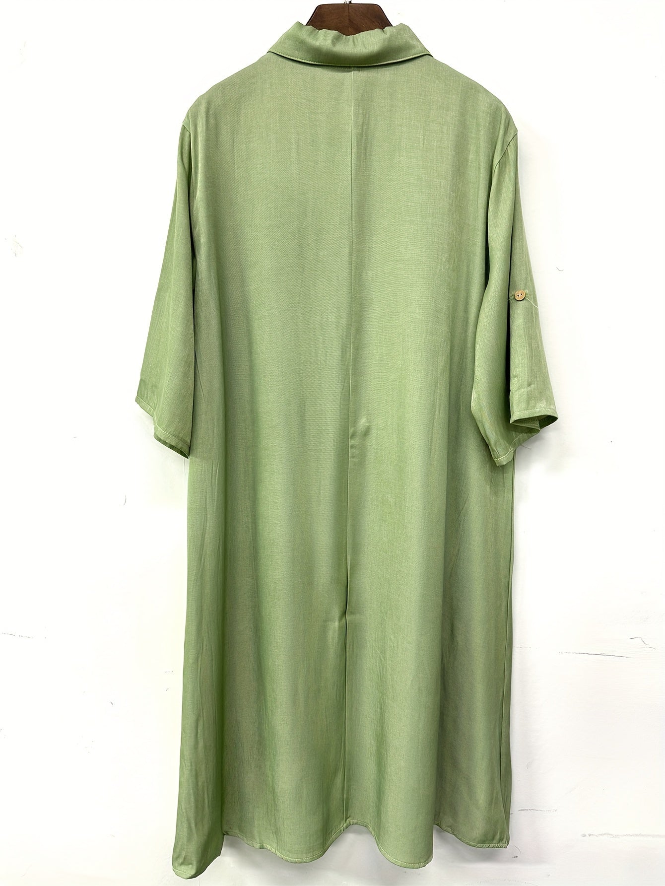 Women's Solid Midi Casual Dress - Button Front Easy Styling detail image - detail view 7