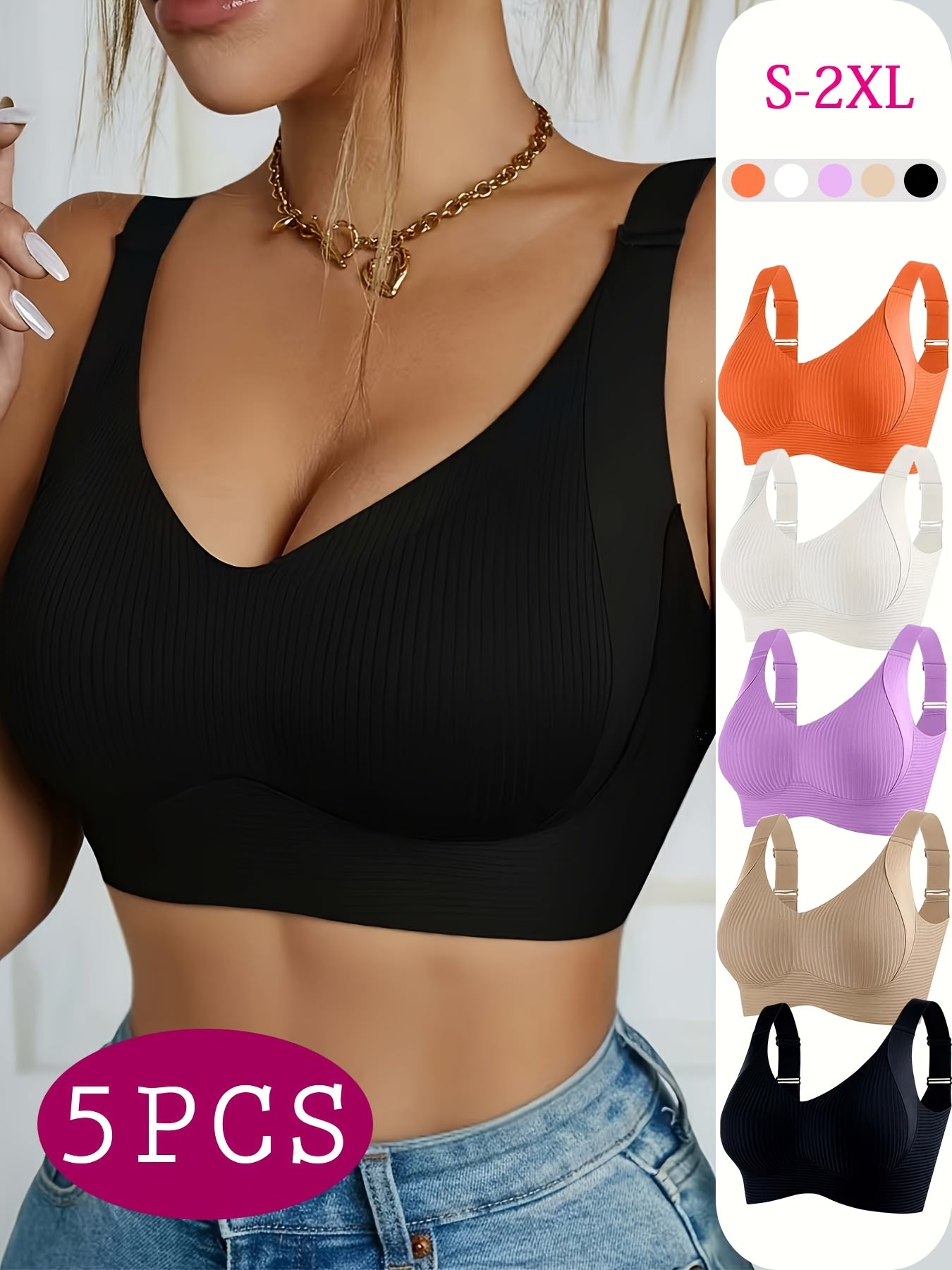 5pcs-A Knit Bra - product view 16