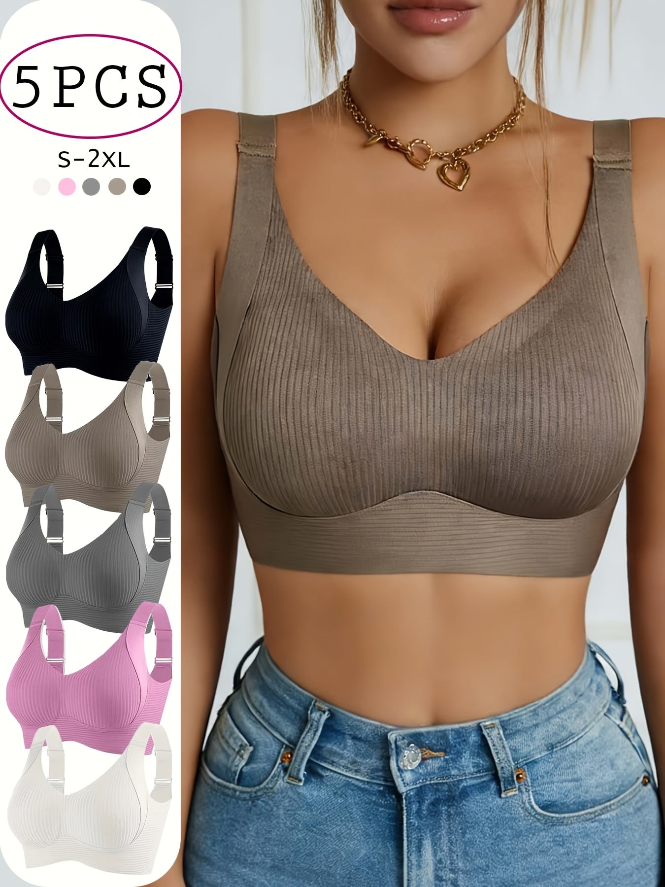 5pcs-A Knit Bra - product view 12