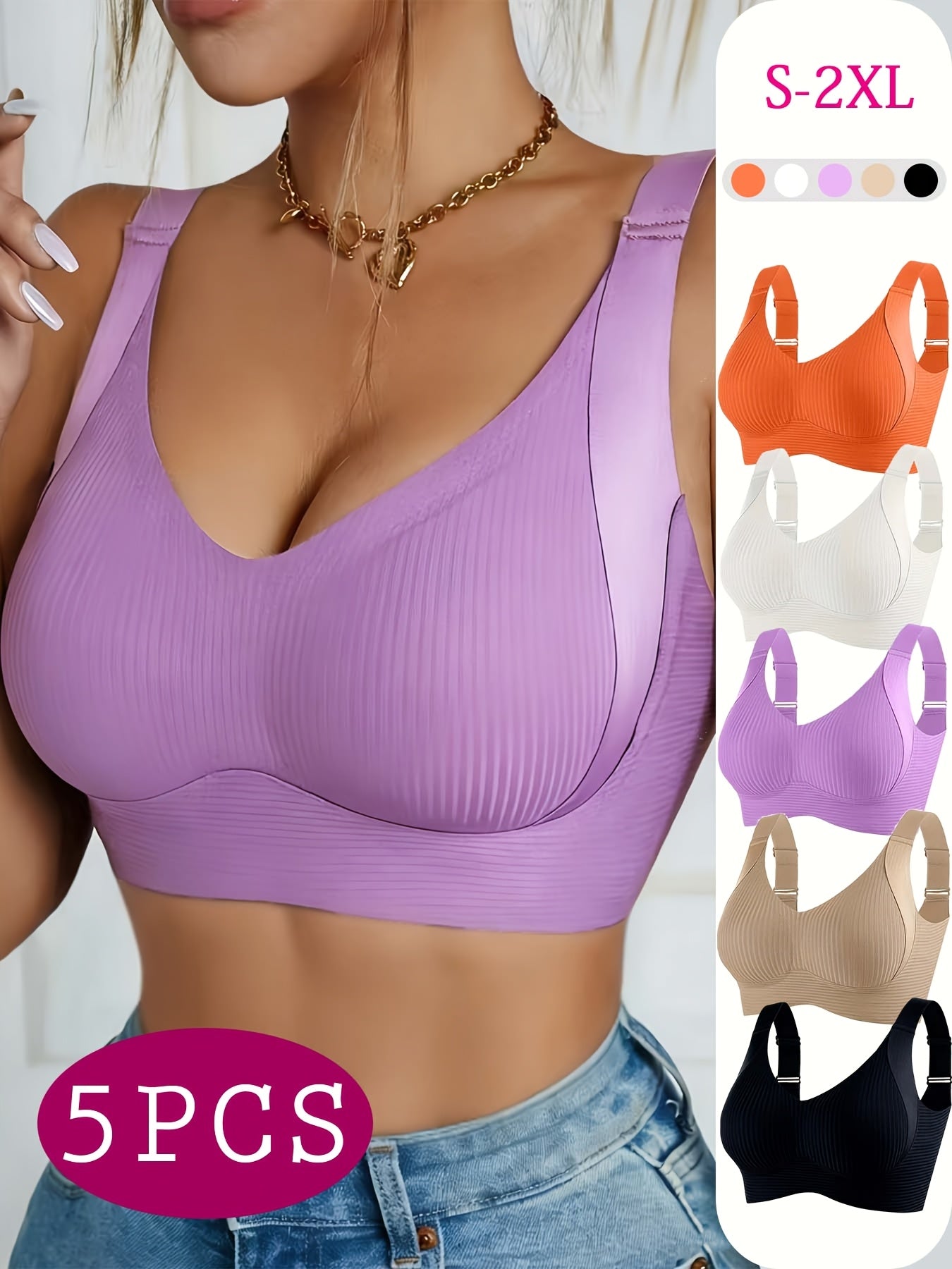 5pcs-A Knit Bra - product view 17