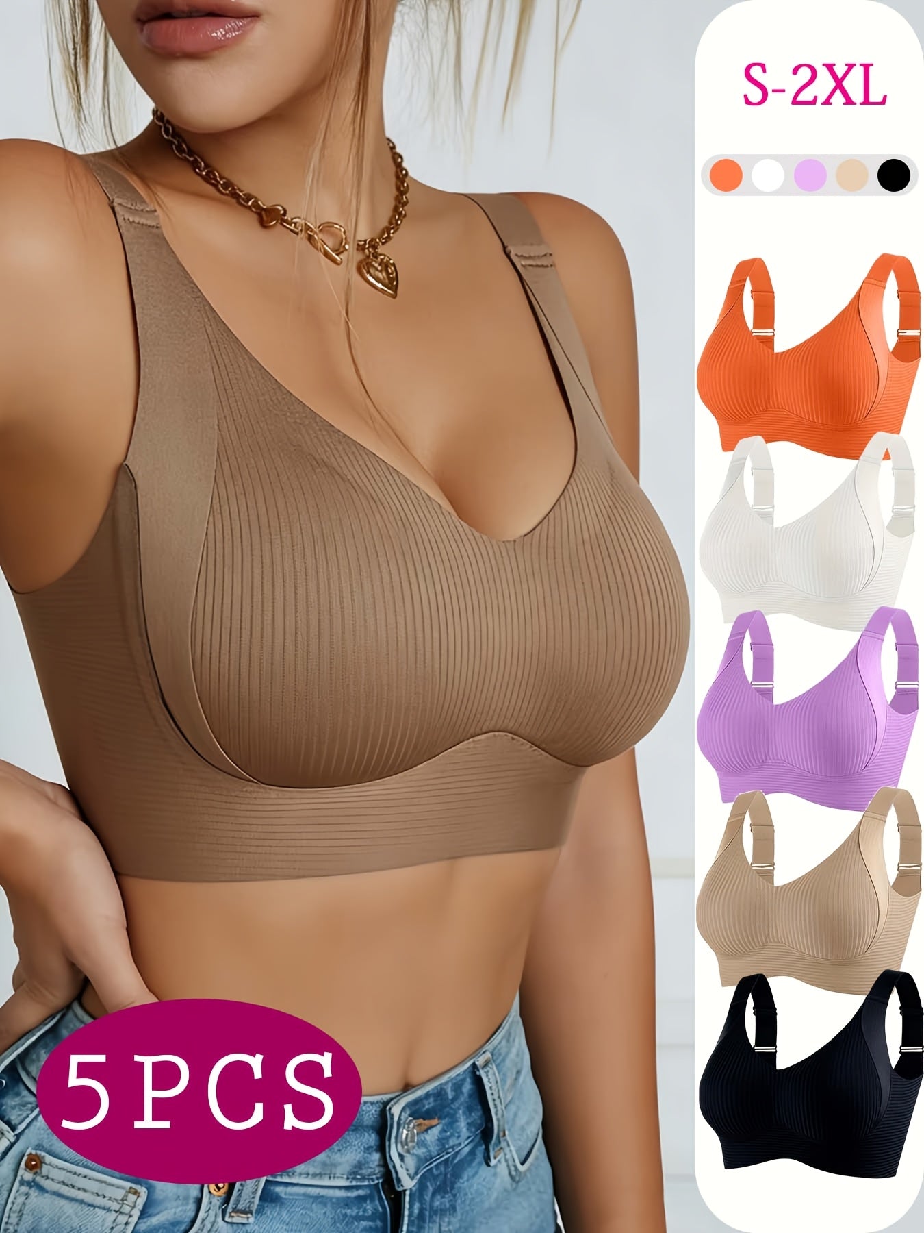 5pcs-A Knit Bra - product view 20