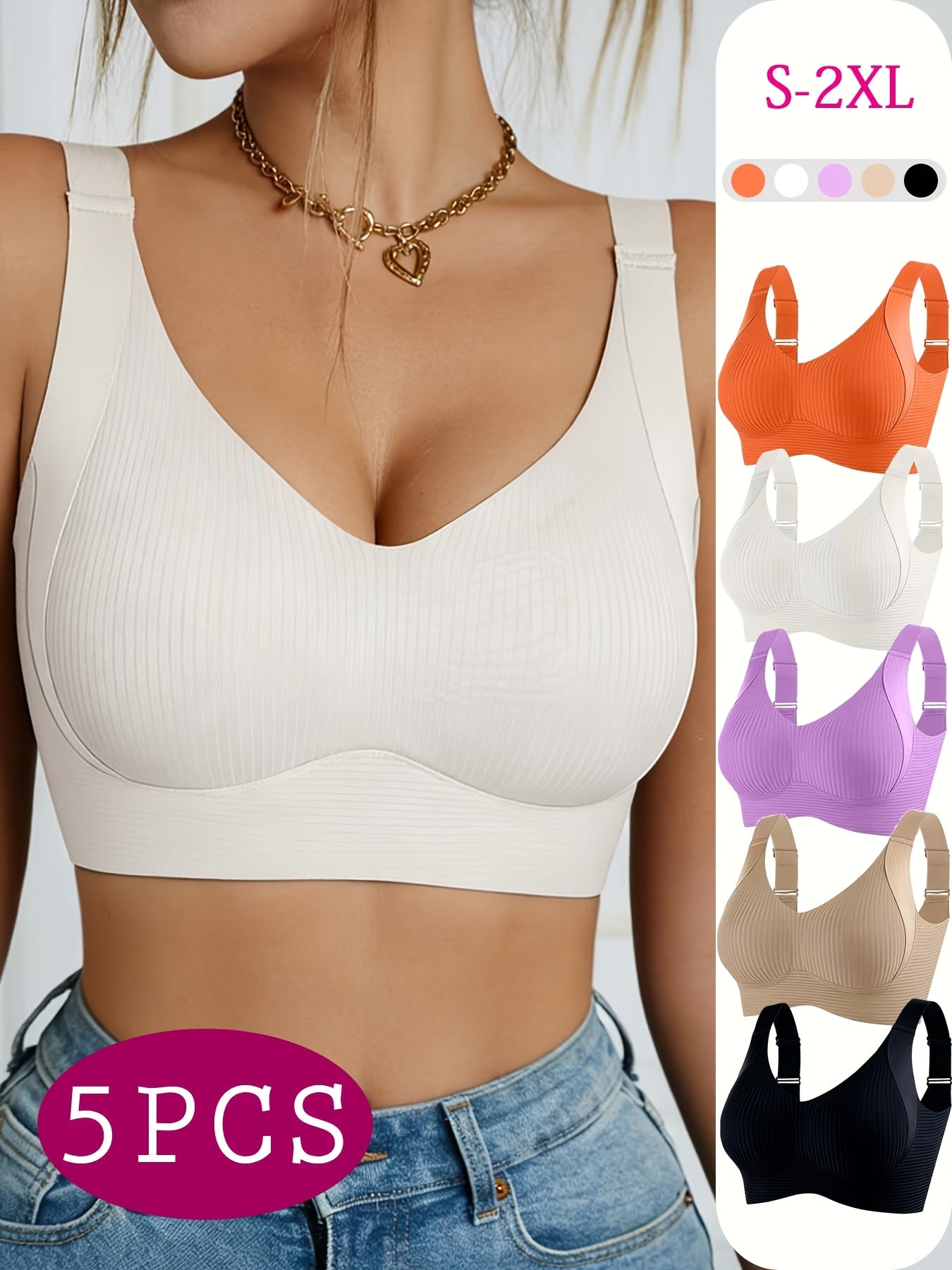 5pcs-A Knit Bra - product view 21