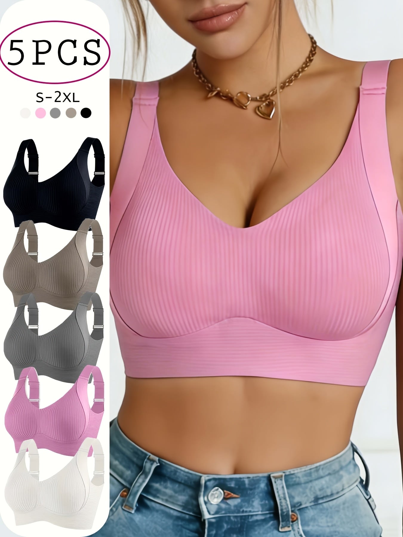 5pcs-A Knit Bra - product view 6