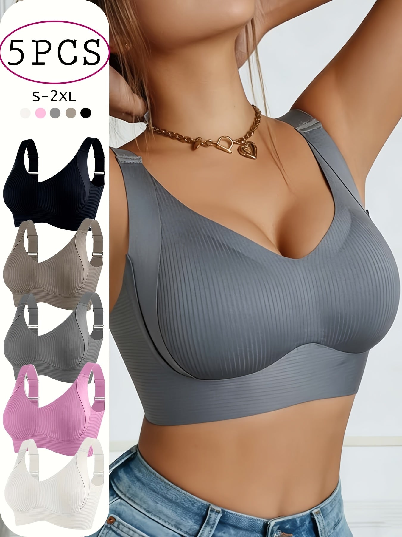 5pcs-A Knit Bra - product view 8