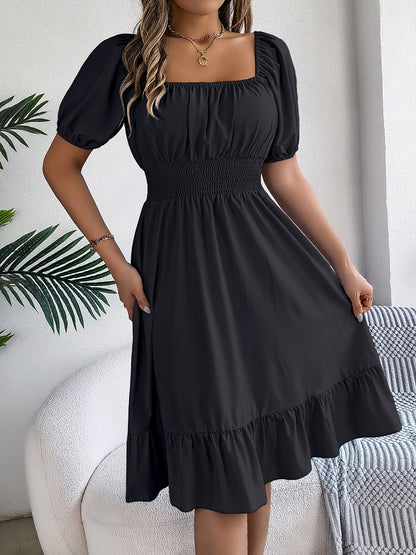 Women's Square Neck A-Line Dress – Easy Styling detail image