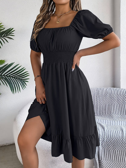 Women's Square Neck A-Line Dress – Easy Styling detail image - detail view 4