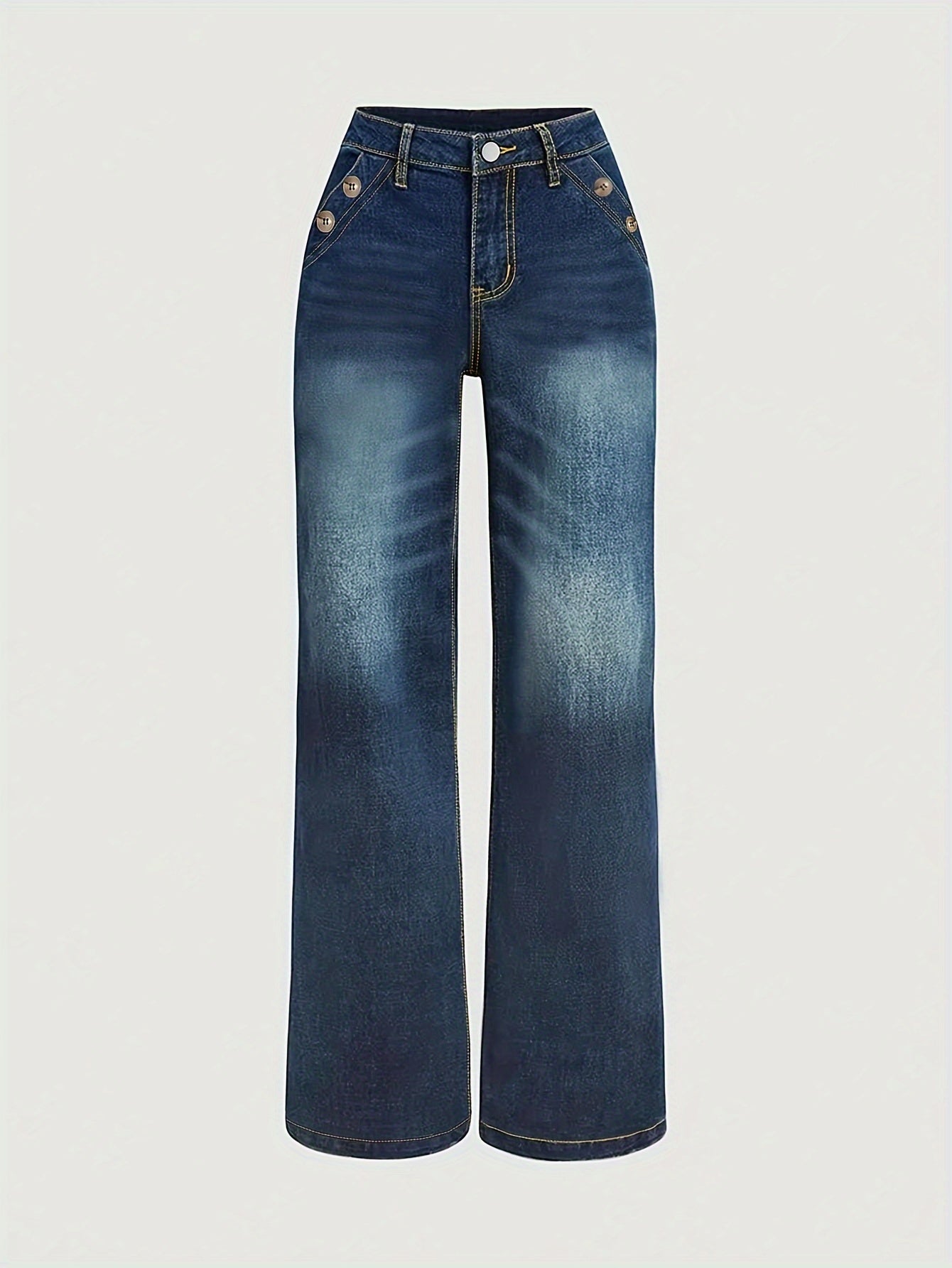Women's Straight Leg Jeans - Light Blue Pocket Detail detail image - detail view 11