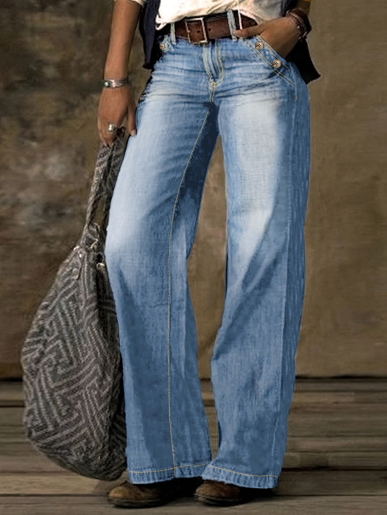Women's Light Blue Denim Jeans - product view 5