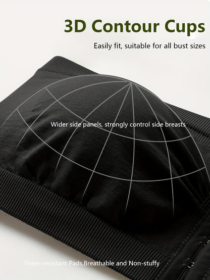 Women's Strapless Wireless Bra - 5-Pack Unpadded, Medium Support