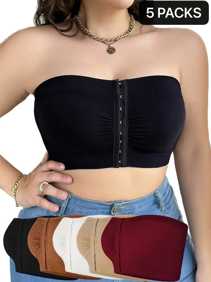 Women's Strapless Wireless Bra - 5-Pack Unpadded, Medium Support
