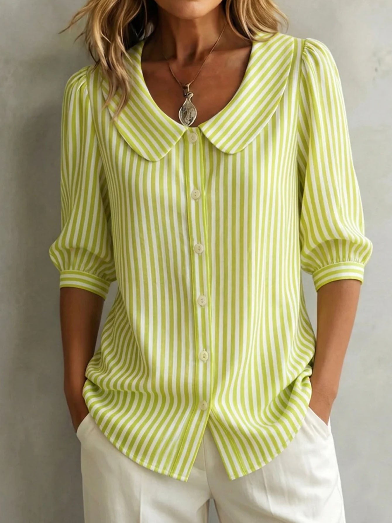 Women's Striped T-Shirt - Regular Fit 262437 detail image