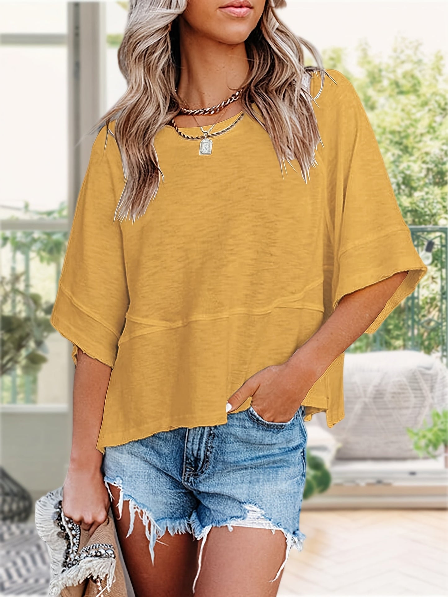 Women's T-Shirt - Solid Color Style 036645 detail image - detail view 15