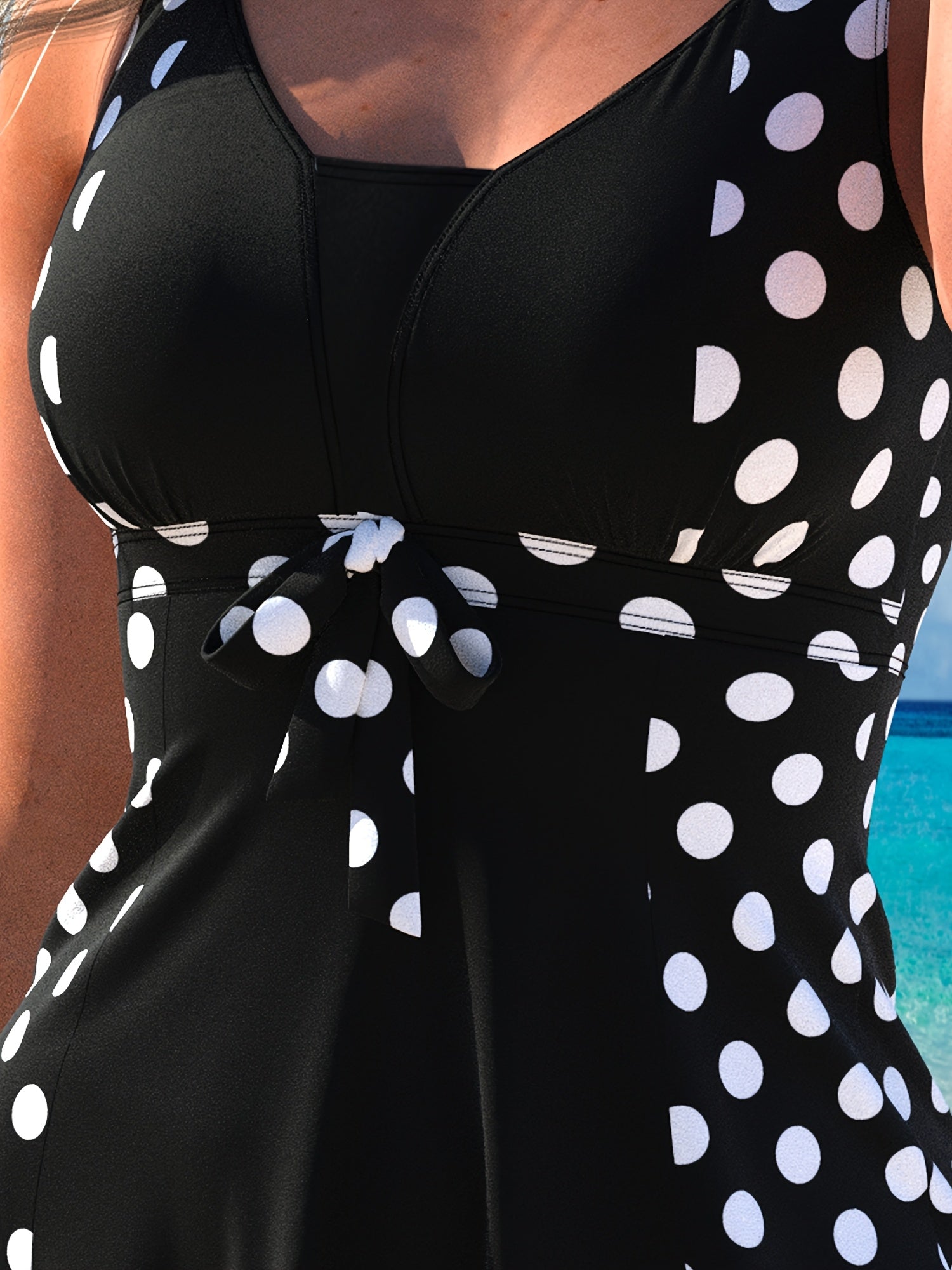Women's Tankini - Polka Dot 2-Piece Beach Style detail image - detail view 3