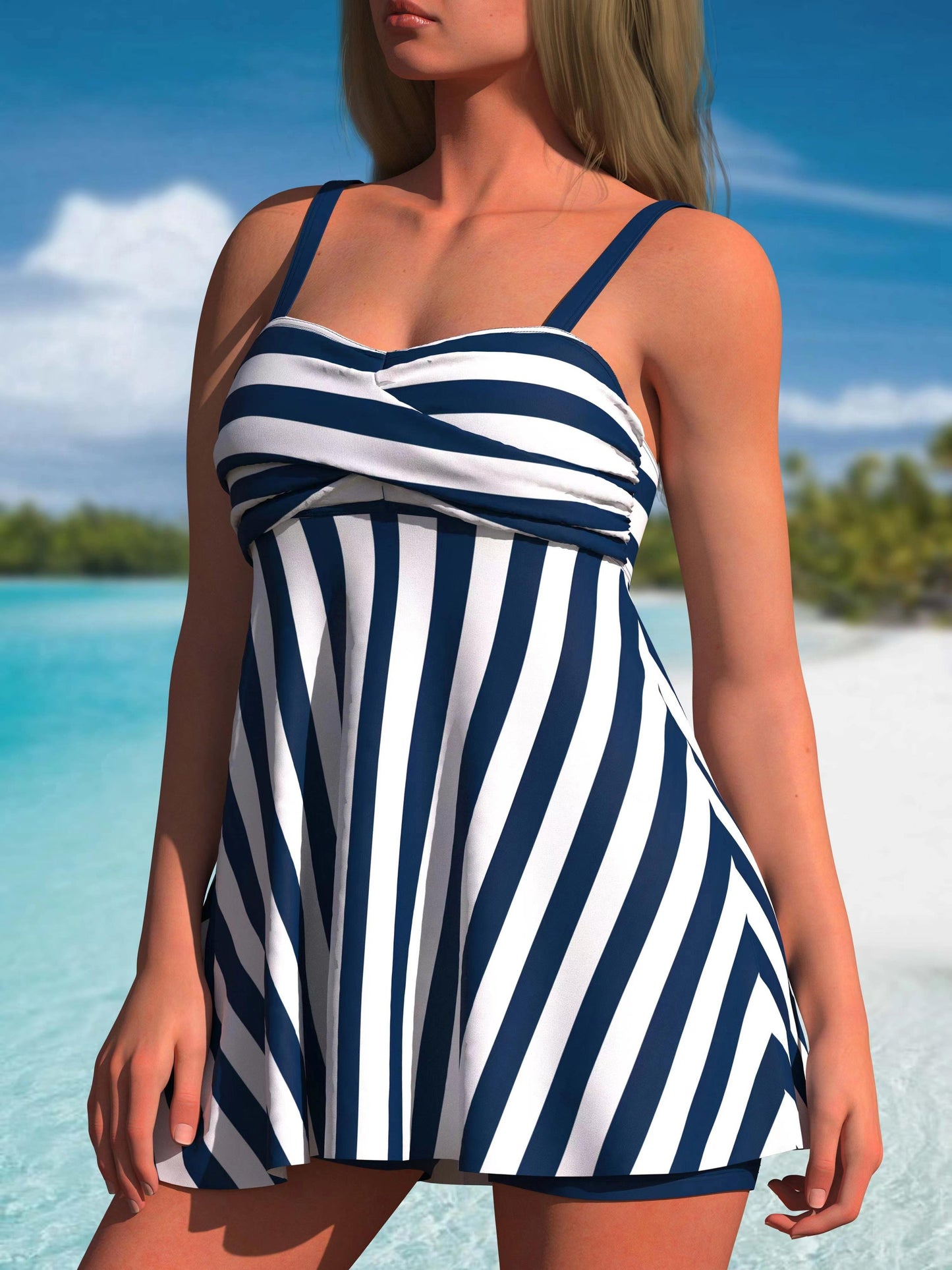 Women's Tankini - Striped Vacation Style 928997