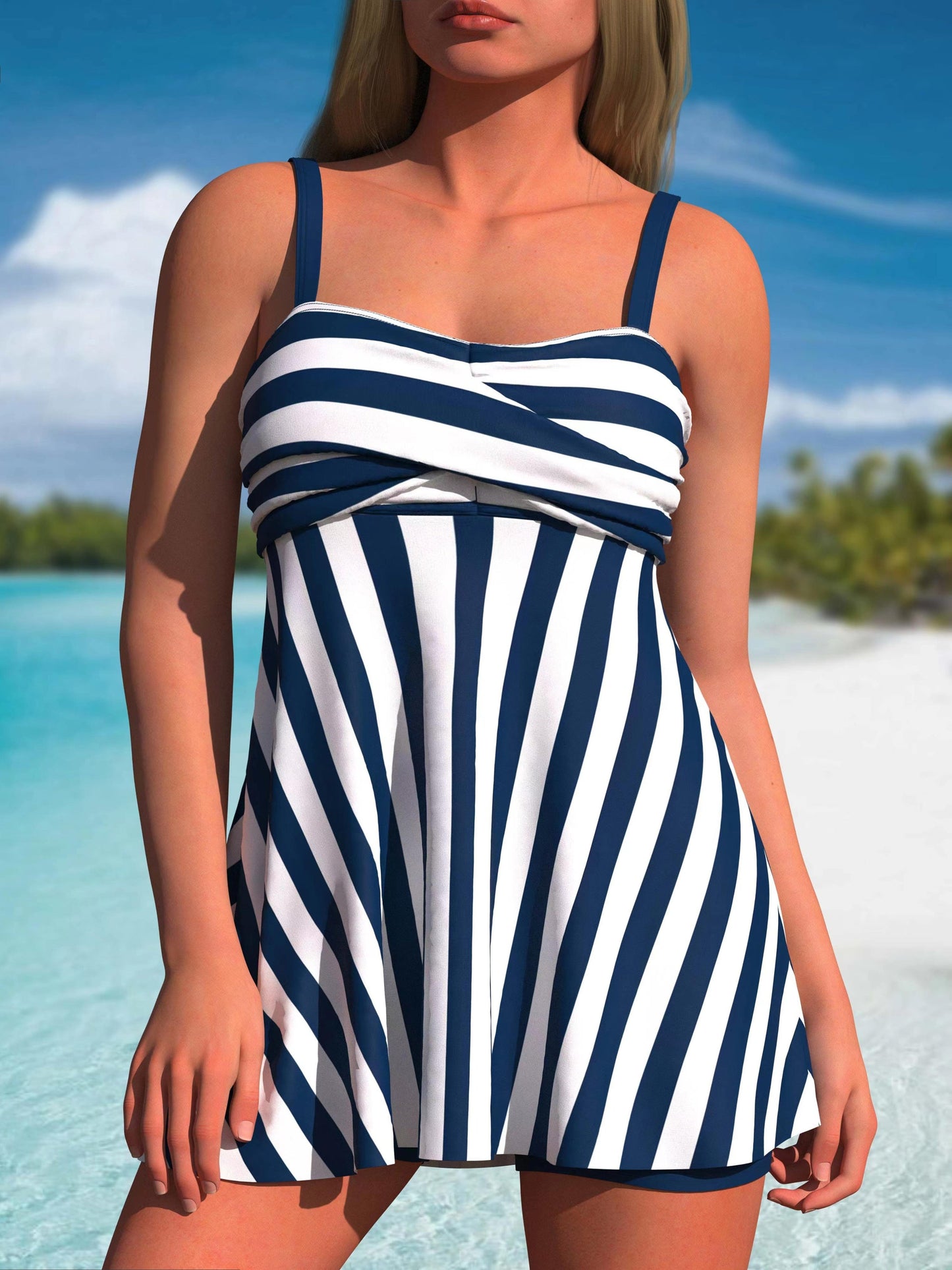 Women's Tankini - Striped Vacation Style 928997