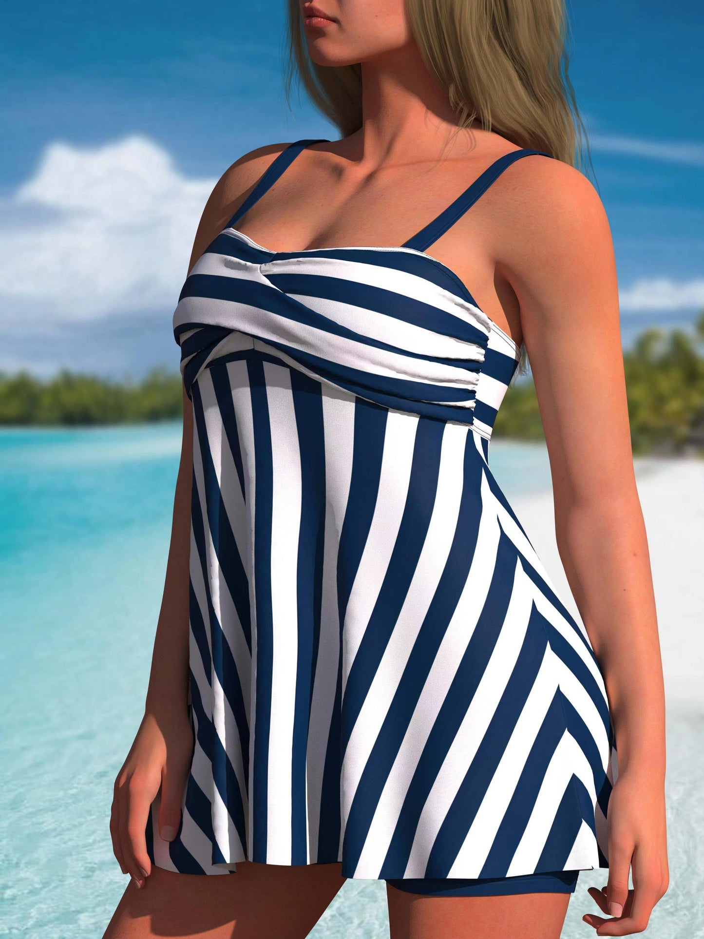 Women's Tankini - Striped Vacation Style 928997