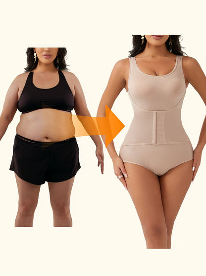 Women's Targeted Control Shapewear Bodysuit - Butt Lift Body Smoothing, Apricot